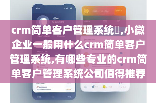 crm简单客户管理系统​,小微企业一般用什么crm简单客户管理系统,有哪些专业的crm简单客户管理系统公司值得推荐