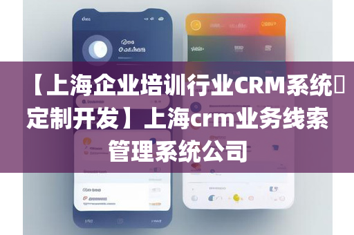 【上海企业培训行业CRM系统​定制开发】上海crm业务线索管理系统公司